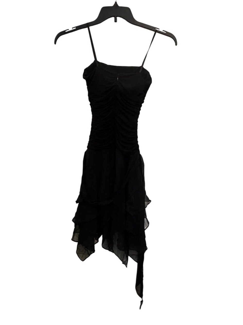 BCBG Max Azria Black Layered Asymmetrical Hem Dress XS NWT - Picture 5 of 8